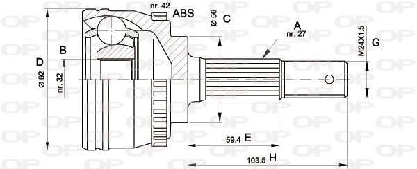 Joint Kit, drive shaft (CVJ5173.10)