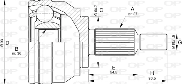 Joint Kit, drive shaft (CVJ5779.10)