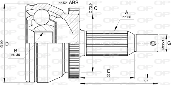 Joint Kit, drive shaft (CVJ5788.10)