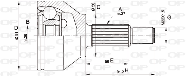 Joint Kit, drive shaft (CVJ5437.10)