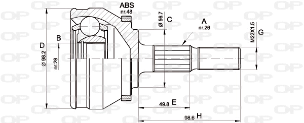 Joint Kit, drive shaft (CVJ5355.10)