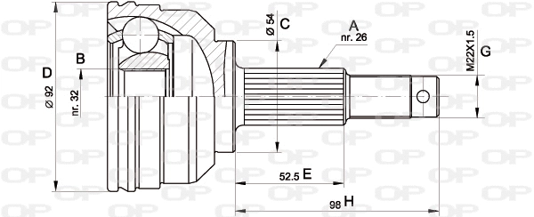 Joint Kit, drive shaft (CVJ5345.10)