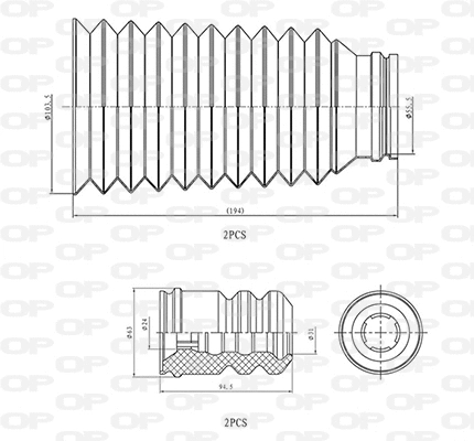 Dust Cover Kit, shock absorber (DCK5012.04)