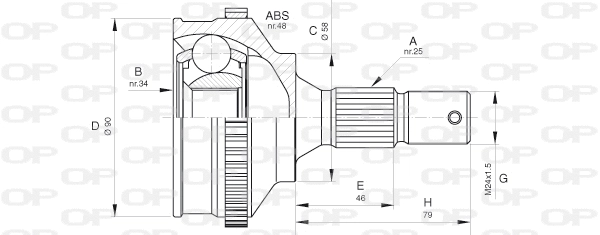 Joint Kit, drive shaft (CVJ5625.10)