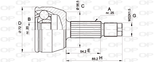 Joint Kit, drive shaft (CVJ5277.10)