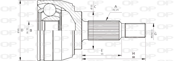 Joint Kit, drive shaft (CVJ5705.10)