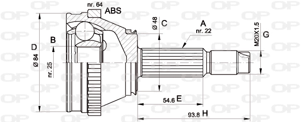 Joint Kit, drive shaft (CVJ5456.10)