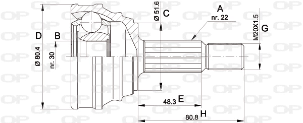 Joint Kit, drive shaft (CVJ5190.10)