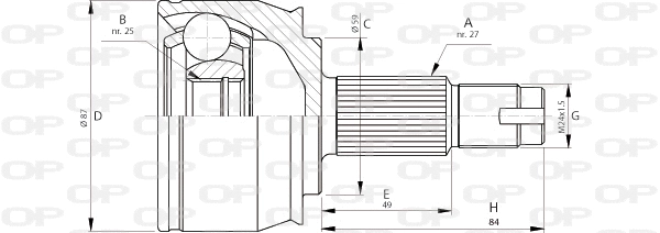 Joint Kit, drive shaft (CVJ5708.10)