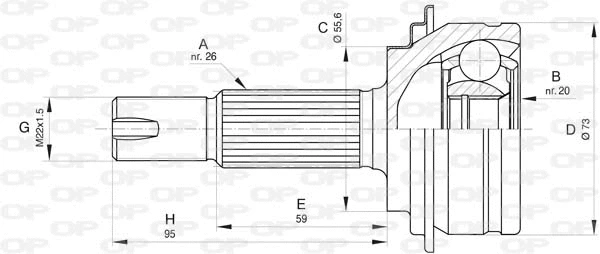 Joint Kit, drive shaft (CVJ5818.10)