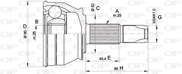 Joint Kit, drive shaft (CVJ5211.10)