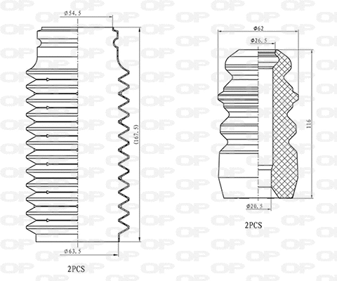 Dust Cover Kit, shock absorber (DCK5009.04)