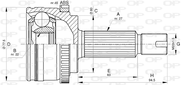 Joint Kit, drive shaft (CVJ5768.10)