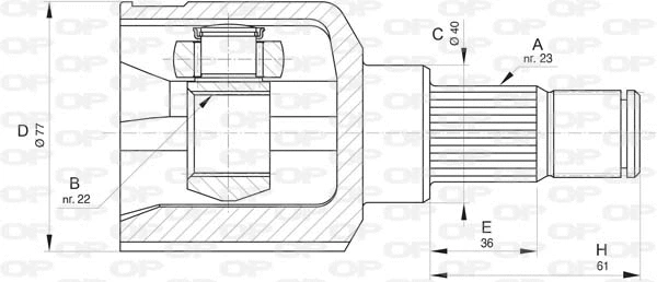 Joint Kit, drive shaft (CVJ5811.20)