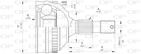 Joint Kit, drive shaft (CVJ5635.10)