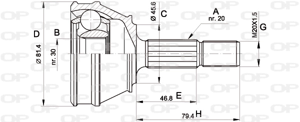 Joint Kit, drive shaft (CVJ5030.10)