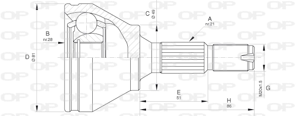 Joint Kit, drive shaft (CVJ5632.10)