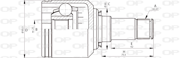 Joint Kit, drive shaft (CVJ5702.20)