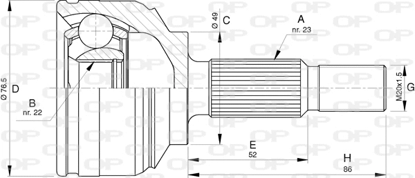 Joint Kit, drive shaft (CVJ5763.10)