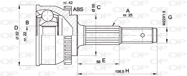 Joint Kit, drive shaft (CVJ5288.10)