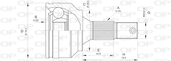 Joint Kit, drive shaft (CVJ5530.10)
