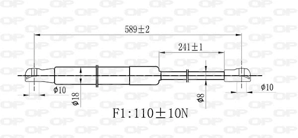 Gas Spring, rear window (GSR6531.00)