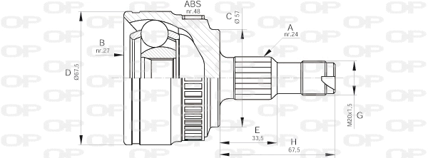 Joint Kit, drive shaft (CVJ5354.10)