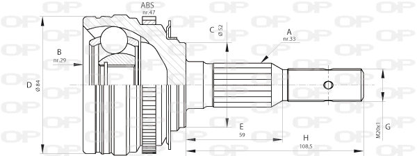 Joint Kit, drive shaft (CVJ5273.10)