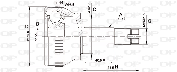 Joint Kit, drive shaft (CVJ5092.10)