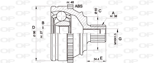 Joint Kit, drive shaft (CVJ5227.10)