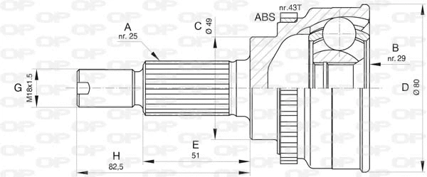 Joint Kit, drive shaft (CVJ5797.10)
