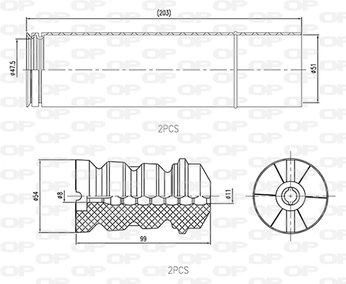Dust Cover Kit, shock absorber (DCK5025.04)
