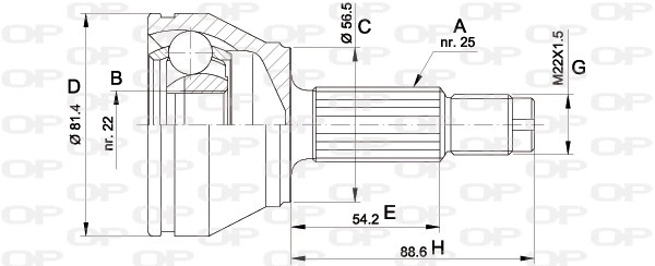 Joint Kit, drive shaft (CVJ5192.10)