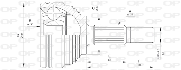 Joint Kit, drive shaft (CVJ5613.10)