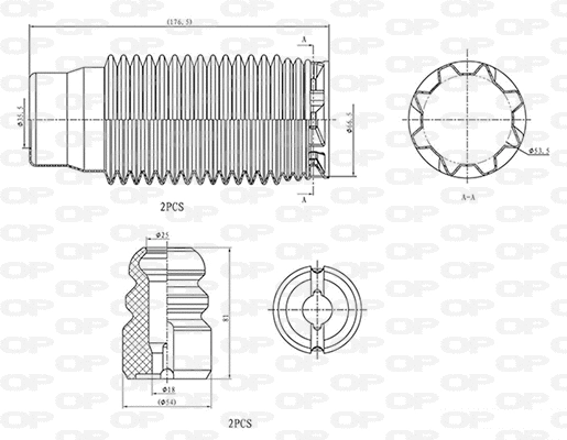 Dust Cover Kit, shock absorber (DCK5013.04)
