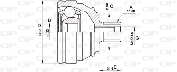 Joint Kit, drive shaft (CVJ5121.10)