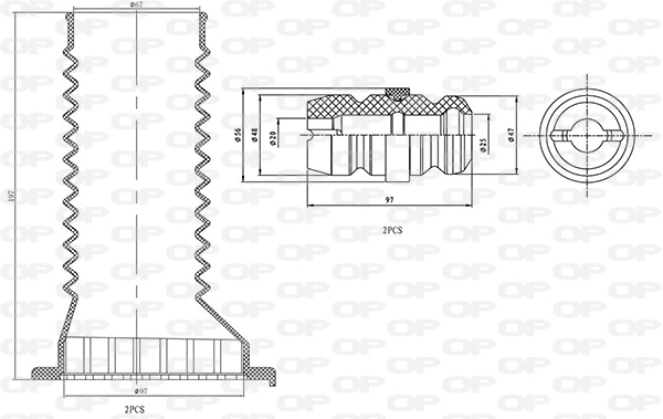 Dust Cover Kit, shock absorber (DCK5080.04)