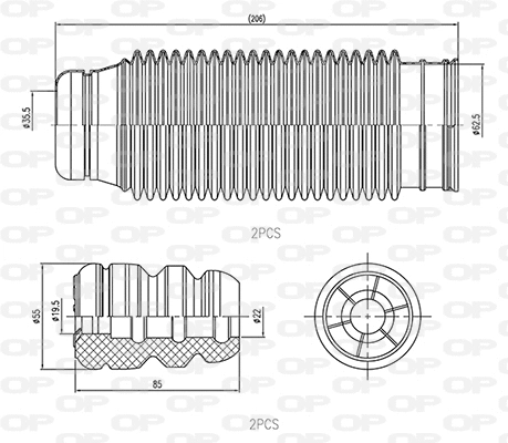 Dust Cover Kit, shock absorber (DCK5023.04)