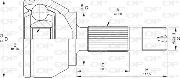 Joint Kit, drive shaft (CVJ5731.10)