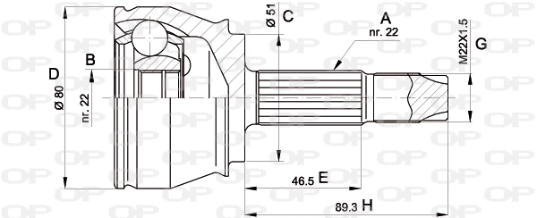 Joint Kit, drive shaft (CVJ5361.10)