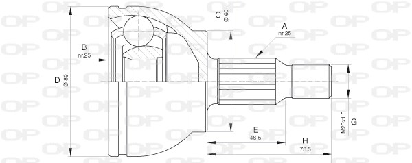 Joint Kit, drive shaft (CVJ5628.10)