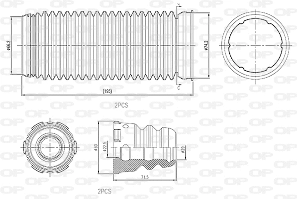 Dust Cover Kit, shock absorber (DCK5022.04)