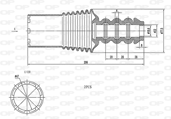 Dust Cover Kit, shock absorber (DCK5101.02)