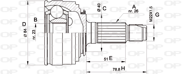 Joint Kit, drive shaft (CVJ5218.10)