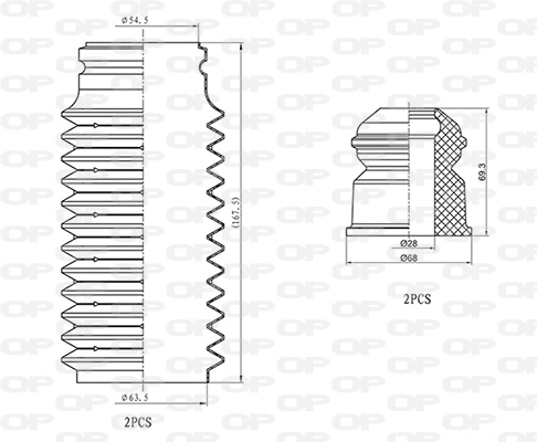 Dust Cover Kit, shock absorber (DCK5039.04)
