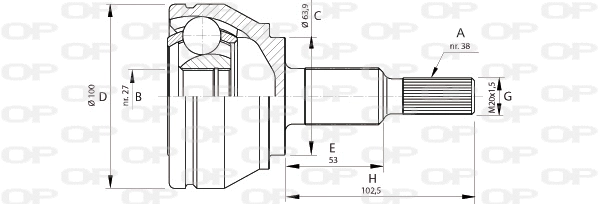 Joint Kit, drive shaft (CVJ5704.10)