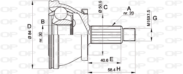 Joint Kit, drive shaft (CVJ5390.10)