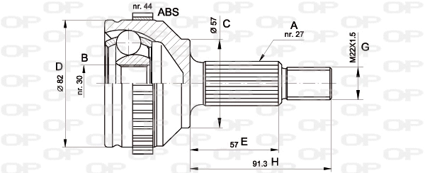Joint Kit, drive shaft (CVJ5201.10)