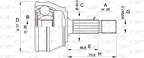 Joint Kit, drive shaft (CVJ5031.10)
