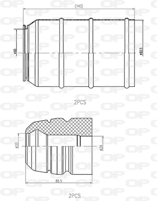 Dust Cover Kit, shock absorber (DCK5036.04)